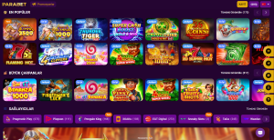 Parabet oyun kataloğundaki slot kategorileri